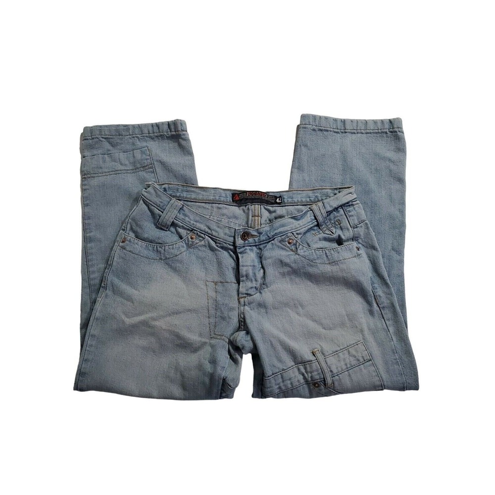 Focatto Jeans Size‎ 42 Womens Light Wash Blue Low Rise Straight Leg Denim